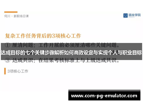 达成目标的七个关键步骤解析如何高效设定与实现个人与职业目标
