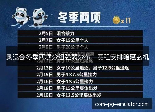 奥运会冬季两项分组强弱分布，赛程安排暗藏玄机